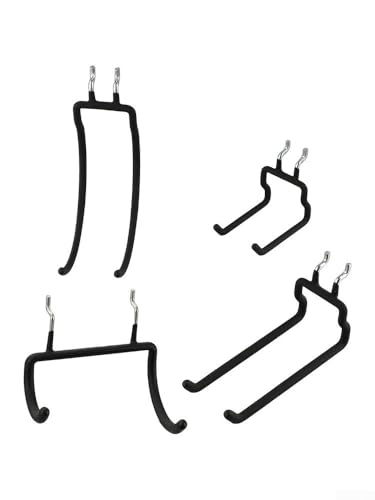 LUCKCDUO Lot de crochets robustes pour panneaux perforés, comprend quatre tailles différentes pour répondre efficacement à tous vos besoins de suspension d'outils