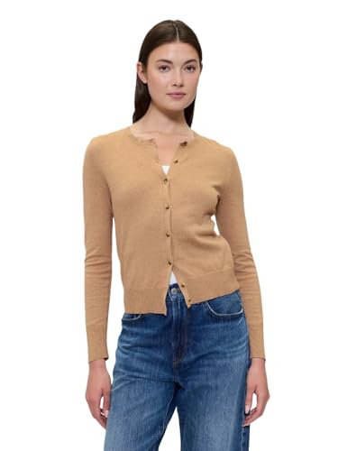 GAP Womens Crewneck Cardigan Camel/Camel HTR CMB-E XXS