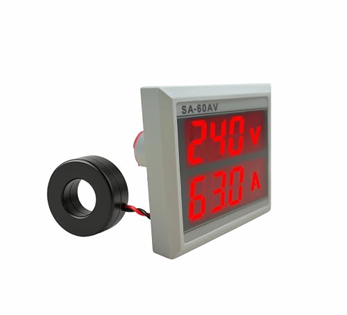 Image of YOKINS (SA-60VA) 2-in-1 Digital VA Meter | Measures AC Voltage 50-500V & Current 1-100A | Compact 60x60mm Panel Mount Meter can be used Electrical Panel /Submersible Panel, Volt-Amp
