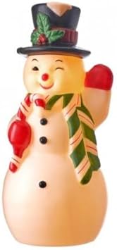 Regency International Retro Lighted Snowman, 24 Inch Outdoor Christmas Decoration, Weather-Resistant Plastic, Red and White