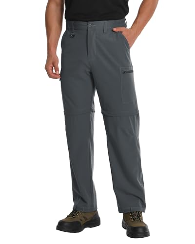 Mens Hiking Pants Convertible Quick Dry Zip Off Tactical Cargo Pants Water Resistant Lightweight Outdoor Pants with 6 Pockets2