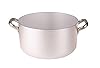 Pentole Agnelli, ALMA10428, Casseruola Alta in Alluminio con 2 Maniglie in Acciaio, Alluminio Professionale 3mm, Diametro 28 cm