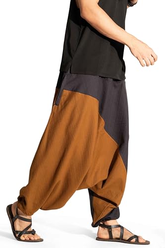 Image of The Veshti Company Stylish Harem Pants for Men's Cotton Hippie Style Baggy Oversized Yoga Pajama Pant