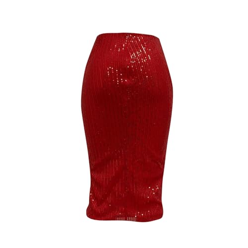 Women's Sequin Skirt Midi High Waist Elegant Stretchy Sparkle Side Slit Pencil Skirt Party Cocktail Wedding Guest3