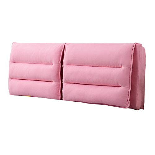 HAIPENG Rückenlehne Bett Kissen Rückenkissen Betten Zum Kopfteil Groß Lesen Gepolstert Lendenwirbelsäule Pads Abnehmbar Waschbar Sanft, 6 Farben (Color : Pink, Size : 155x13x60cm) Cover