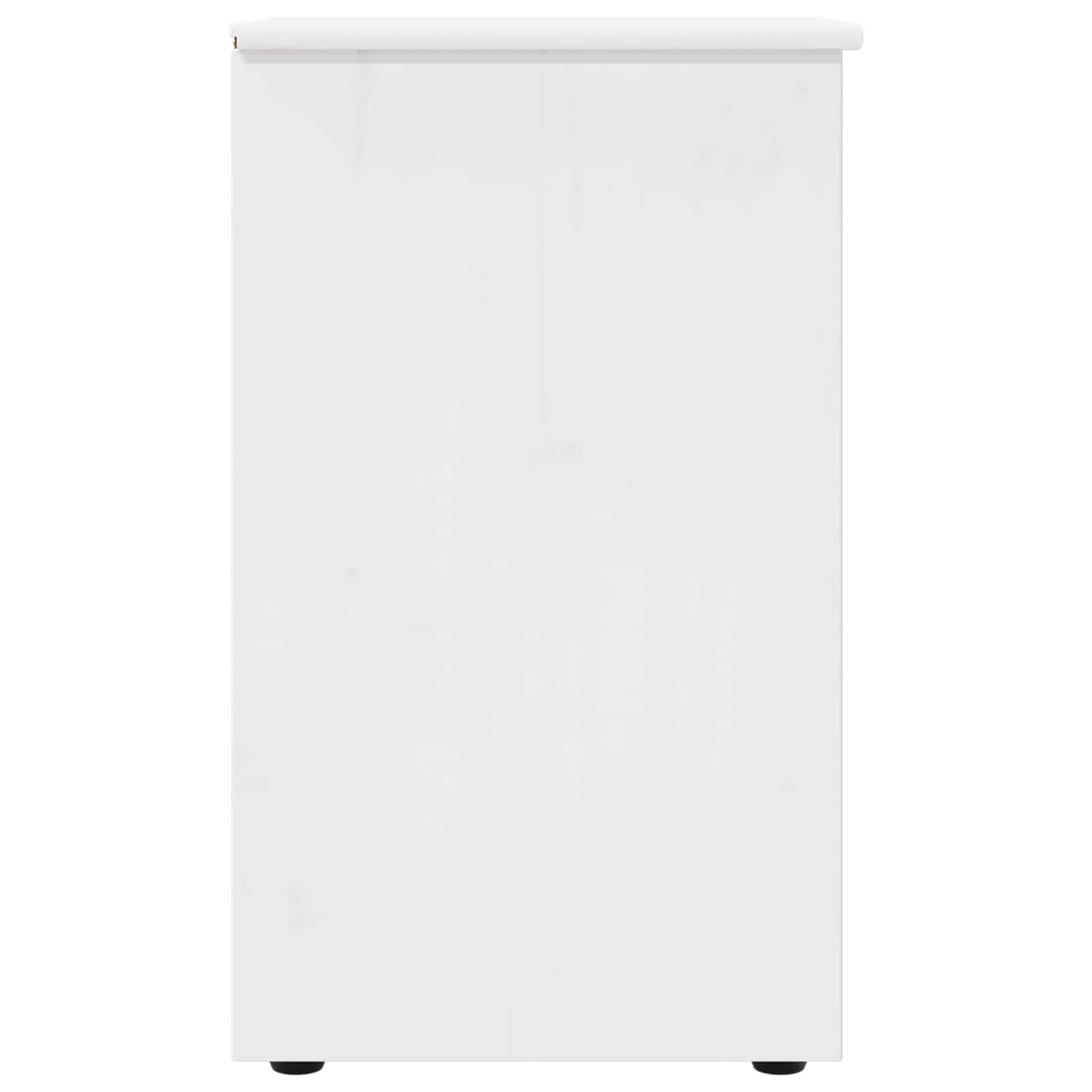 Schrank Weiß aus Massivholz Kiefer 34 x 39 x 61,5 cm mit 5 Schubladen, Aufbewahrungsschrank für Wohnzimmer Schlafzimmer und Büro, Flexibler Mehrzweckschrank mit Stauraum und Rollen