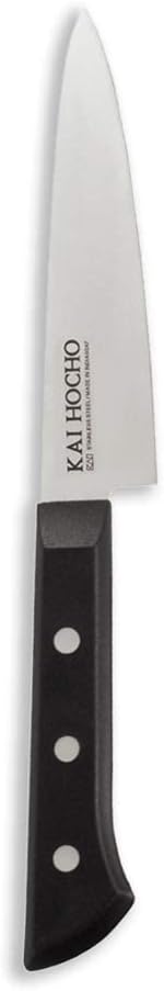 - Kai Hocho Japanese Premium Petty Kitchen/Vegetable Knife, 4.8 Inch Blade, Black, High Carbon Stainless Steel