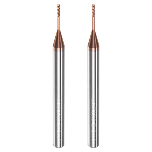 Image of HARFINGTON 2pcs Square Nose End Mill 4mm Shank 1mm x 8mm AlTiSin Coated Solid Carbide Long Reach Extended Neck 4 Flutes CNC Router Bit Milling Cutter for Stainless Steel Hardened Steel