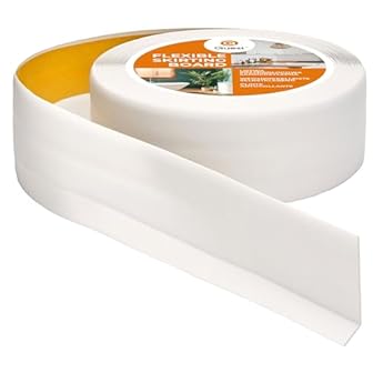Foto di Quest Battiscopa Morbido Adesivo - 50 mm x 20 mm - Listello in PVC, Finitura Flessibile, Profilo Angolare per Cucina, Bagno, Parete, Pavimento - Decorativo (Bianco, 5m)