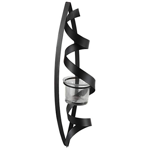 Lily’s Home Tealight Candle Wall Sconces, Spiral Iron Metal Decor Art. 12 Inch Long. Set Of 2. #TOP4