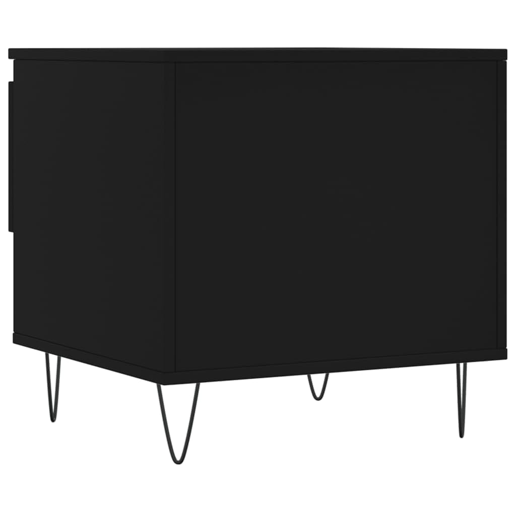 Homgoday Tavolino da caffè nero 50 x 46 x 50 cm, in legno ingegnerizzato, tavolino da tè per soggiorno, sala ricevimenti degli ospiti, camera da letto e ufficio, tipo 3