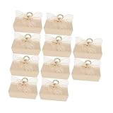 FRCOLOR 10 Stück Hochzeitsgeschenkboxen mit Schleife Teiliges Beige für Süßigkeiten Kleine oder...