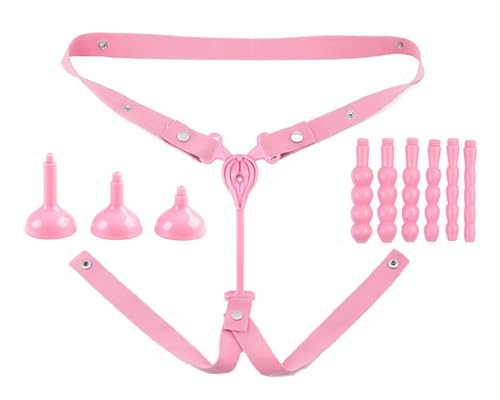 Chastity Belt Chastity Device Elastic Band Anti-Fall Chastity Cage Auxiliary Mens Chastity Cage Auxiliary Belt Adjustable Rope Belts for Men Adult Game Sex Toys (Pink-Set)