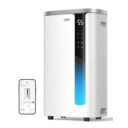 DREO 73 Pint Smart Dehumidifier for Basement, Home & Large Room up to 2000 Sq Ft, Energy Star 6.0 Dehumidifier with Drain Hose, Quiet 42dB, Auto Humidity Control, 3 Fan Speeds, Timer, Contin