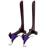 【額ふとん(紫)付き】GT22セピア 額立て/皿立て 高さ350ミリ 二本組木製額立