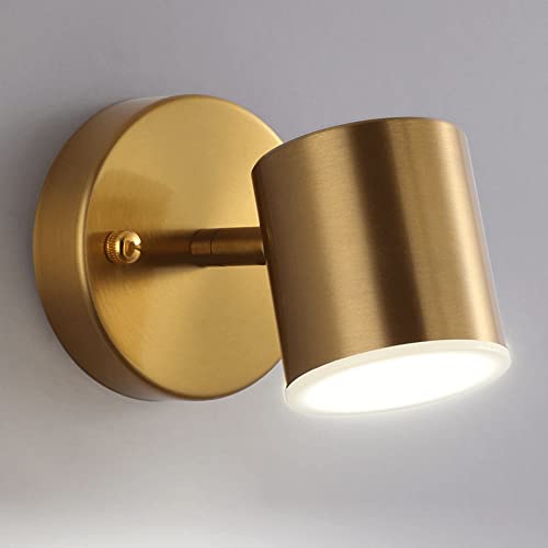 Aplique de pared de metal en latón cepillado y cabezal orientable 360° para lectura 2