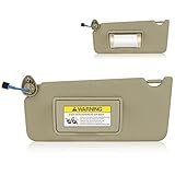 Left Driver side Sun Visor for Honda Accord 2008 2009 2010 2011 2012, Replace for 83280TA0A91ZB, Beige Left side Sun Visor with Light