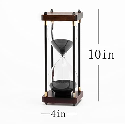Samlong SL-L61BK Large Hourglass Timer 60 Minute, Decorative Wooden Sand Timer With Black Sand, 1 Hour Sand Clock thumb #2