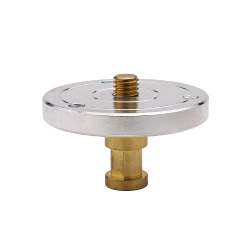 Image of Kupo 3 /8 inch-16 Threaded Mounting Plate with Baby 5 /8 inch (16mm) Stud, Round Flat Adapter for Convi Clamp and Grip Rigs, Fast Accessory Mounting for Photo Video Builds, Brass Aluminum (KG002312)