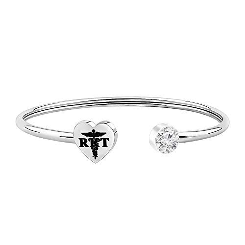 SEIRAA RRT Bracelet Registered Respiratory Therapist Gift RRT Therapy Jewelry for Nursing School Graduation (RRT bangle)