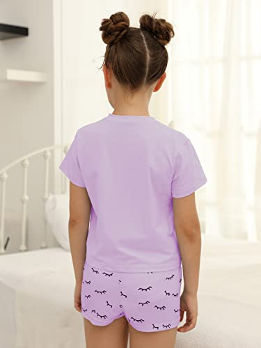 Image of Kingdenergy Girls Summer Cute Print Shorts Set T-Shirt and Short Pant 2 Piece Outfits Clothing Sets