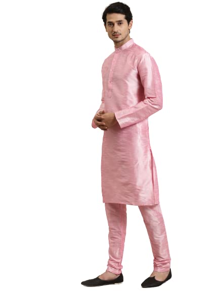 Image of SOJANYA (Since 1958, Men's Silk Blend Grey Kurta Pyjama & Silk Blend Jacket Combo