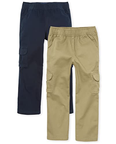 Listado de Pantalones para Niño para comprar hoy. 41 The Children's Place Pantalones Cargo para niños, Lino/Azul Marino, Paquete de 2, 6, Lino/New Navy 2 Pack