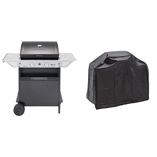 Campingaz Xpert 200 L Classic Barbacoa Gas, BBQ Gas con 2 Quemadores, 7.1kW de portencia + Landmann 0276 Grill Chef Series - Funda protectora para barbacoa, 110 X 130 X 60 cm, Negro