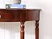 CYYTLFSD Solid Wood Console Table with Drawer, Semi-Circle Entryway Storage Shelf, Half-Moon Porch Table Side Elegant Vintage Sofa for Living Room (Walnut-Colored (23.6