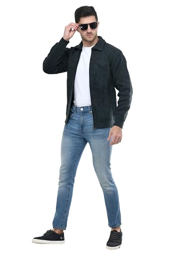 Image of MANRA MANRA Men Zipper Thick Fabric Woolen Winterwear Full Sleeve Collar with Side Pockets Jacket /Sweater