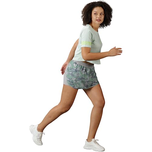 Image of DOMIN8 Basic Shorts for Women | Gym Shorts | Best for Yoga, Training Short for Girls | Casual fit | Grey Camouflage - XS