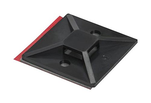 HELLERMANNTYTON 151-01629 Cable Tie Mount, 4 Way, Adhesive, Screw, 3 mm, Black, Nylon 6.6 (Polyamide 6.6), 19 mm, 19 mm