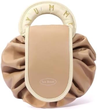 ECLAT Drawstring Makeup Bag, Flat Lay Large Cosmetic Bag Travel Makeup Organization Case, Suitable For Travel, Gift And Daily Use… (Brown)