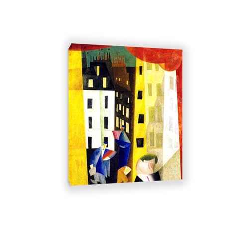 Tableau Lyonel Feininger Architecture II impression sur toile 80x105cm avec cadre interne