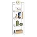 MAHANCRIS Bookshelf, 5-Tier Bookcase, Standing Book Shelf for Small Space, Storage Shelf Organizer, for Living Room, Bedroom, Study, Balcony, White BKBW5501
