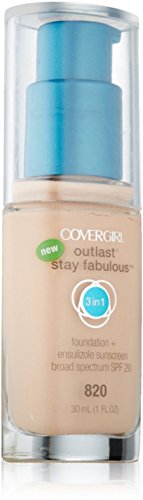 CoverGirl Outlast Stay Fabulous 3-in-1 Foundation, Creamy Natural [820] 1 oz (Pack of 2)