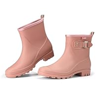 HISEA Women's Ankle Rain Boots Waterproof, Fashion Short Garden Shoes Anti-slip for Women with Comfortable Insole