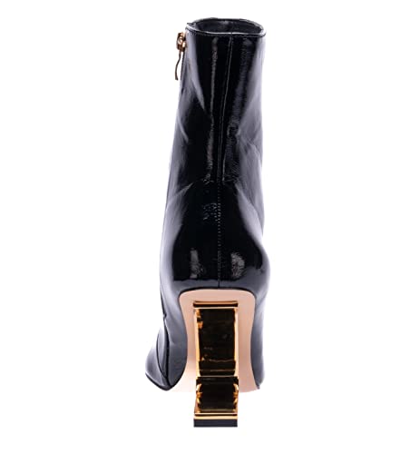Ninety Union Princess Short Bootie With Cool Metal Heel, Black Patent, 63