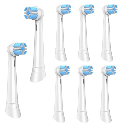 SpacEver Recambio Cepillos Compatible con Oral B iO Cepillo de Dientes Electrico, Series 10 9 8 7 6 5 4 3, Paquete de 8, Blanco