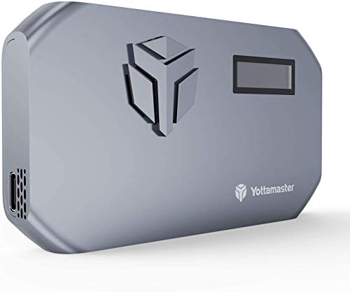 Yottamaster M.2 NVMe SSD Enclosure-with Cooling Fan and LED Tempreture, USB3.1 Type-C External M.2 NVMe Adapter for M-Key & M+B Key 2230/2242/2260/2280 SSD, UASP Supported [MS3]