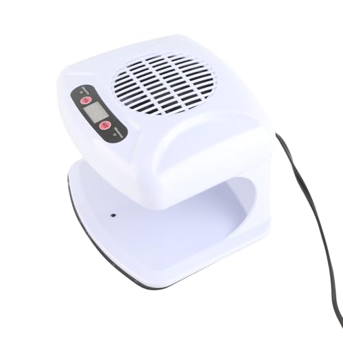 Nail Fan Dryer, Warm Wind Infrared Sensor Nail Air Dryer Powerful White Rotating Motor for Salon (US Plug 110V)
