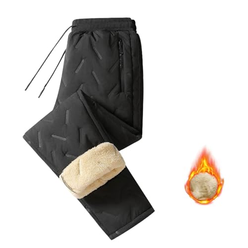 szvbofueck Damen Fleecehose Große Größen-Winterhose Winddicht Thermohose Gefüttert Outdoorhose Wasserdicht Sporthose Elastischer Taille Traininghose Unisex Trekkinghose Mit Reißverschlusstaschen