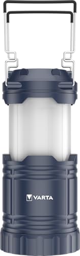 VARTA LED Lantern L10 (flexibel einstellbare Helligkeit, Griffe, integrierter Haken und Magnete) blau für Outdoor, Camping, Abenteuer, DIY, Alltag