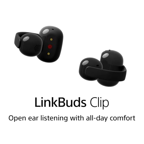 Image of Sony LinkBuds Clip Open-Ear Truly Wireless Earbuds, Comfortable & Secure Fit, Lightweight Clip-On Design, Touch Controls, Ambient Sound Awareness, Water Resistant, Up to 37 Hrs of Playback, Black