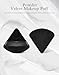 2pcs Triangle Powder Puff Makeup Sponge Powder Puffs for Face Powder Loose Powder, Velour Cosmetic Foundation Sponge Setting Powder Puff Beauty Makeup Tool Wet Dry, Black