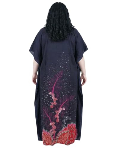 Image of Oussum Women Polyester Casual Long Plus Size Beach Caftan Cover Up Maxi Dress 1X-3X Summer Kaftan Dresses for Women