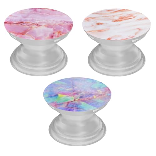 Soporte Redondo para Teléfono Móvil de 3 Piezas, Soporte Plegable con Patrón De Mármol, Accesorios para Teléfono Móvil