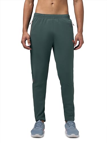 Image of TECHNOSPORT Mens Polyester Slim Fit Activewear Track Pant with SPF50+ for Running, Workout Wear Antimicrobial & Quick Dry