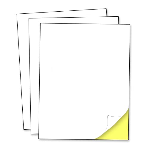 40 hojas – Papel adhesivo para impresora, etiquetas blancas imprimibles para inyección de tinta e impresión láser – 8.5 x 11 pulgadas
