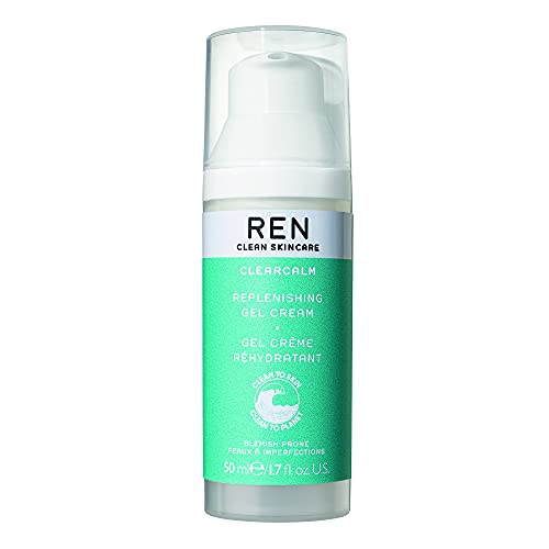 Ren Clean Skincare - Clearcalm 3 Replenishing Gel Cream - Vegan Moisturizer For Sensitive Blemish-Prone Skin, 1.7 Fl Oz #TOP12